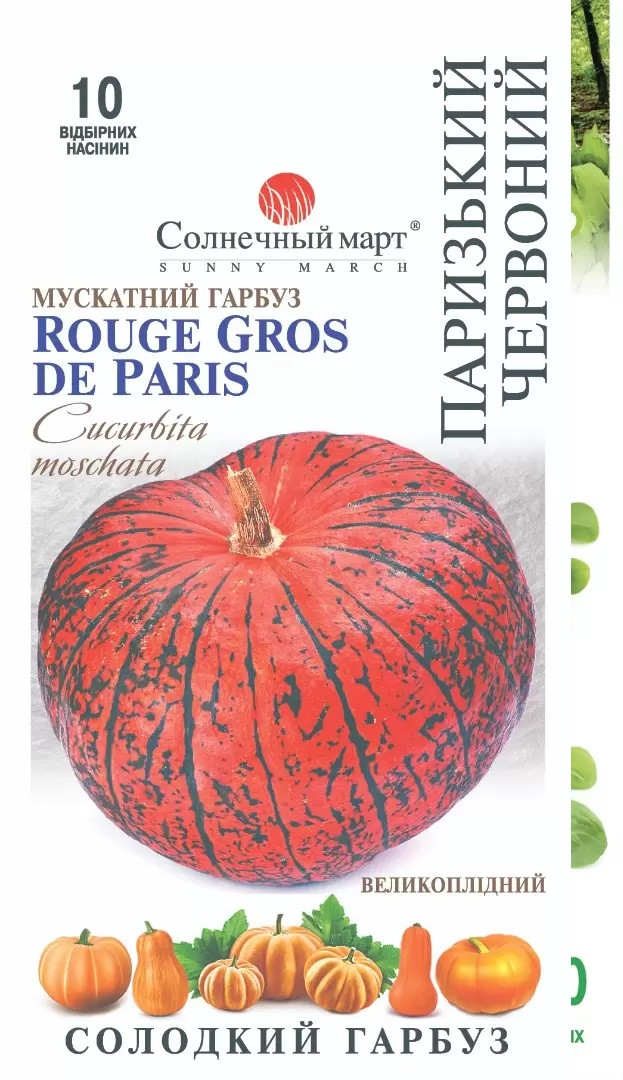 Гарбуз Паризький червоний 10 шт Сонячний березень, фото 1