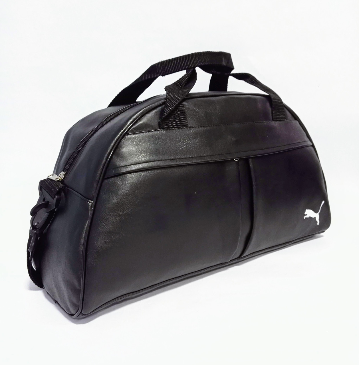 Сумка міська спортивна дорожня еко-шкіра 45*24*20см чорна (400-121), фото 1