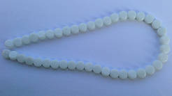 Бусина Таблетка колір білий 8 мм