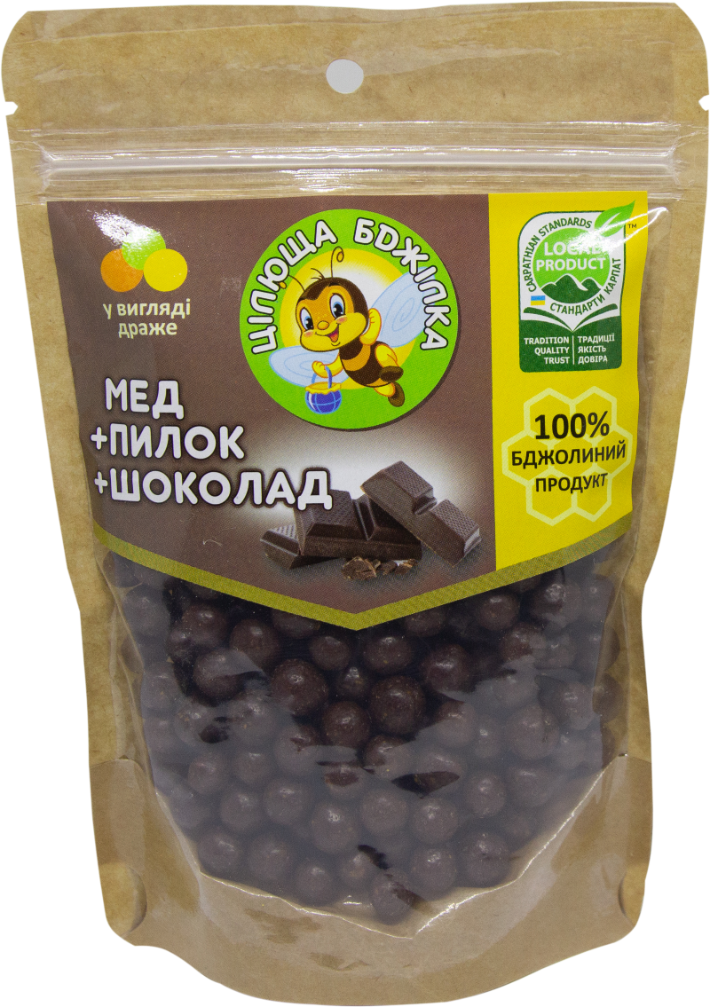 Цілюща Бджілка (мед+пилок+шоколад) 150гр