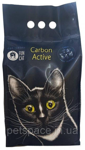 Зерновий наповнювач для котів Fun Cat Carbon Active (Фан Кет з активованим вугіллям, без запаху) 5л