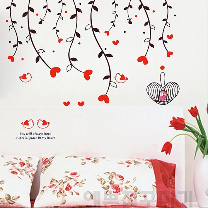 Інтер'єрна декоративна наліпка на стіну Пташки / Интерьерная виниловая наклейка стикер на стену Птички (AY828) - фото 7 - id-p1748603051