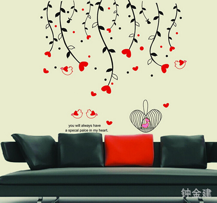 Інтер'єрна декоративна наліпка на стіну Пташки / Интерьерная виниловая наклейка стикер на стену Птички (AY828) - фото 9 - id-p1748603051