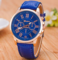 Жіночий годинник Geneva (синій) / Годинник Женева Geneva Римські цифри сині