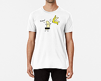 Мужская и женская футболка с принтом Кутить весёлый банан