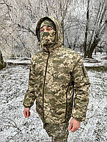 Бушлат пиксель со съемным мехом с капюшоном Бушлат военный зимний утепленный