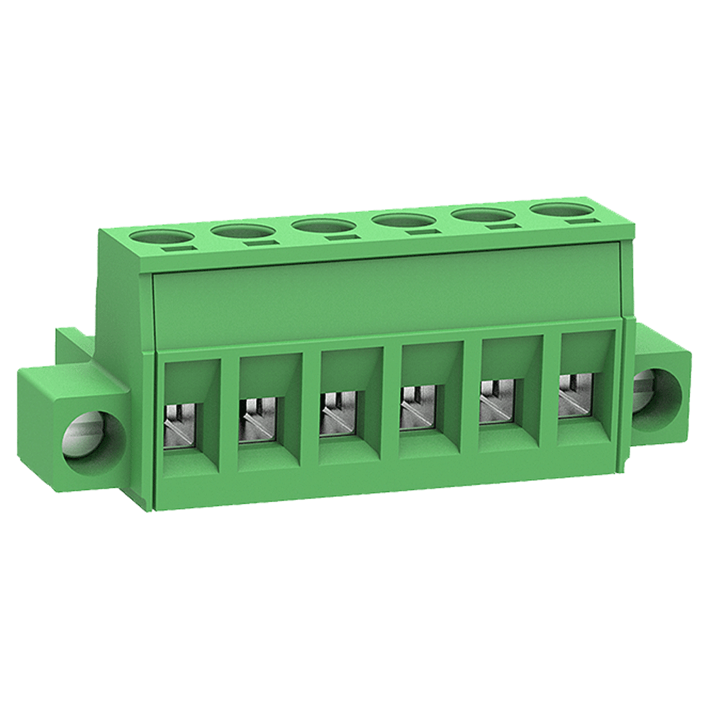 ETB42060G000 Клемник розривною 6 контактів на провід з кріпленням, 300В 10A крок-5,08 мм, фото 1