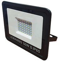 Светодиодный прожектор с микроволновым датчиком Lemanso 50W 6500K IP65 LMPS16-50
