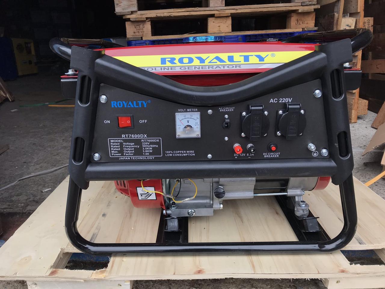 Генератор ROYALTY RT7800DX 38КВт 35КВт бензиновий синхронний однофазний 36кг з AVR BF