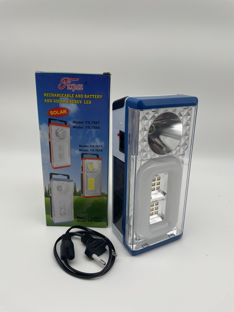 Ліхтар акумуляторний LED FX-788T+ Solar 300 лм 3W з сонячною панеллю та USB зарядкою 2000 мАч BF