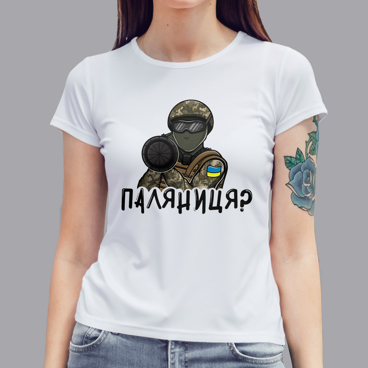 Патріотична жіноча футболка Паляниця, біла, фото 1