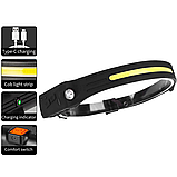 Ліхтар налобний світлодіодний BAILONG BL-G28 XPE+COB USB зарядка+датчик руху, фото 10