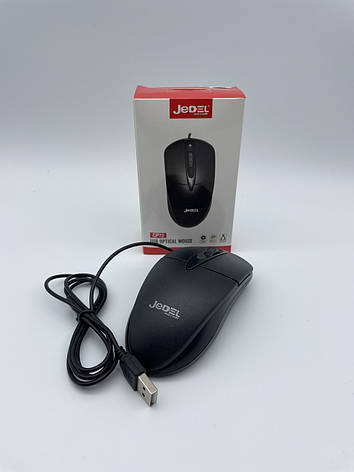 Миша USB JEDEL CP72 чорна ергономічна 1000 DPI для роботи та ігор сумісна з Windows та Mac OS BF, фото 1