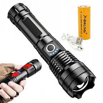 Ручний ліхтар акумуляторний з USB та ZOOM, BL-X71-P90 / Тактичний ліхтарик / Акумуляторний ліхтарик