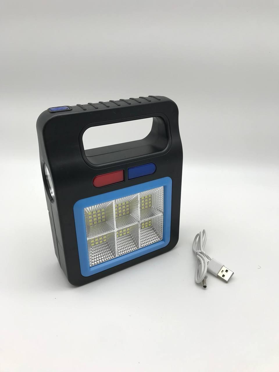 Фонарь акумуляторний LED YX-605-6 з сонячною панеллю для дачі кемпінгу та екстрених ситуацій BF
