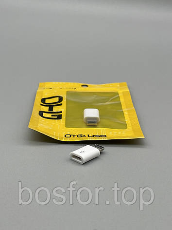 OTG адаптер для iPhone та iPad Lightning USB флешок клавіатур мишей білий компактний BF, фото 1