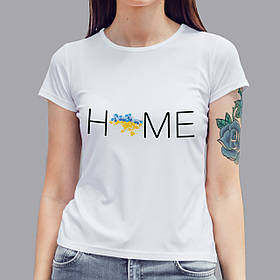 Патріотична жіноча футболка HOME, біла