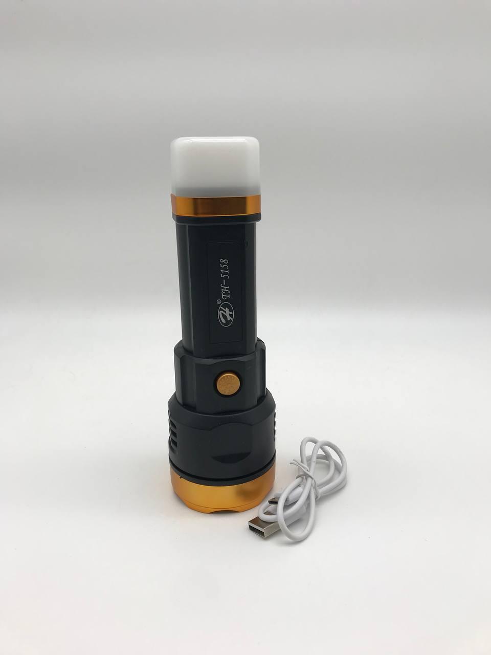 Ліхтар ручний LED TH-5158 акумуляторний з сонячною батареєю та зарядкою microUSB 18650 BF