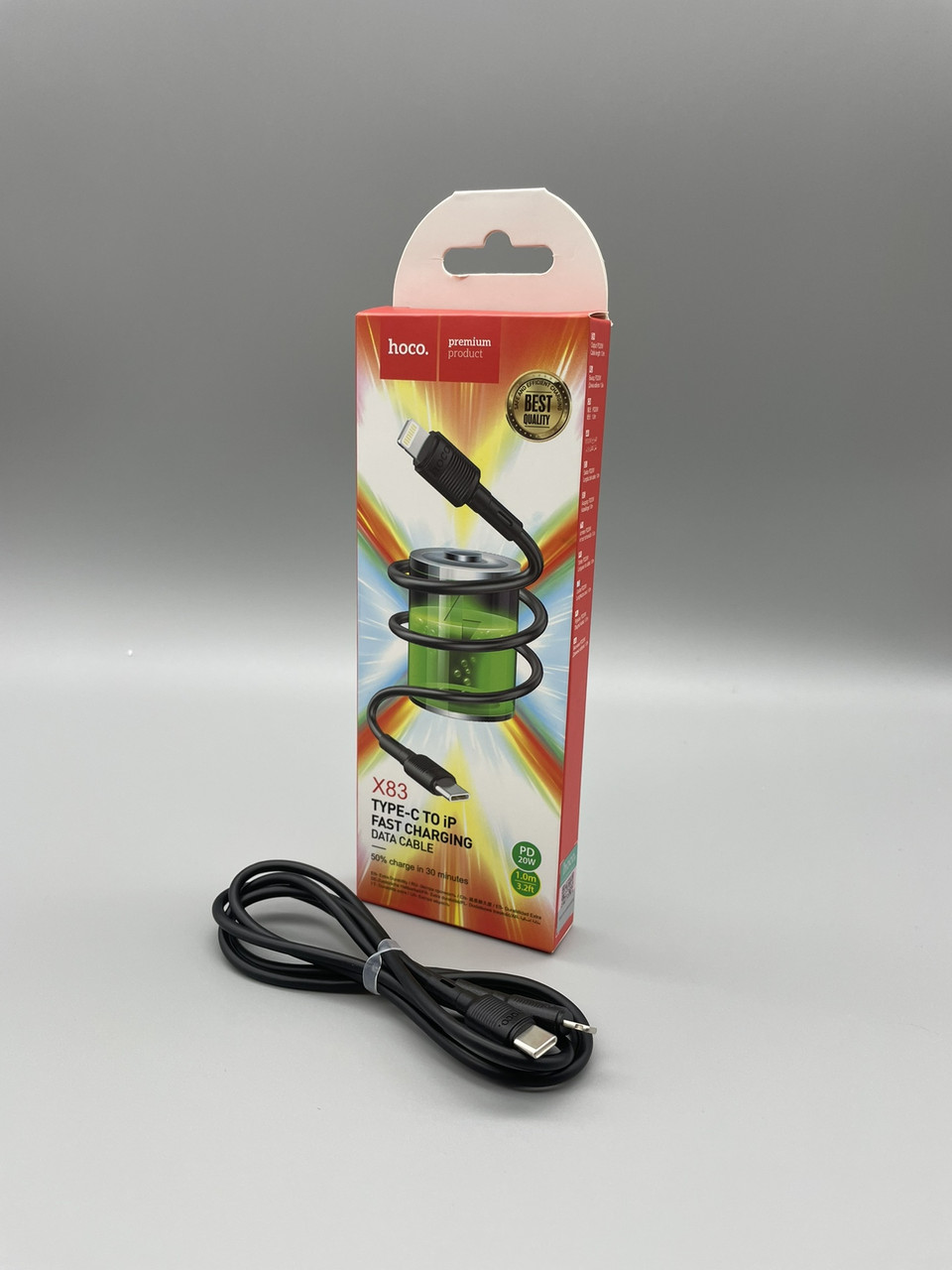 Кабель HOCO X83 Lightning на Type-C 20W 1м для зарядки та передачі даних Power Delivery чорний BF