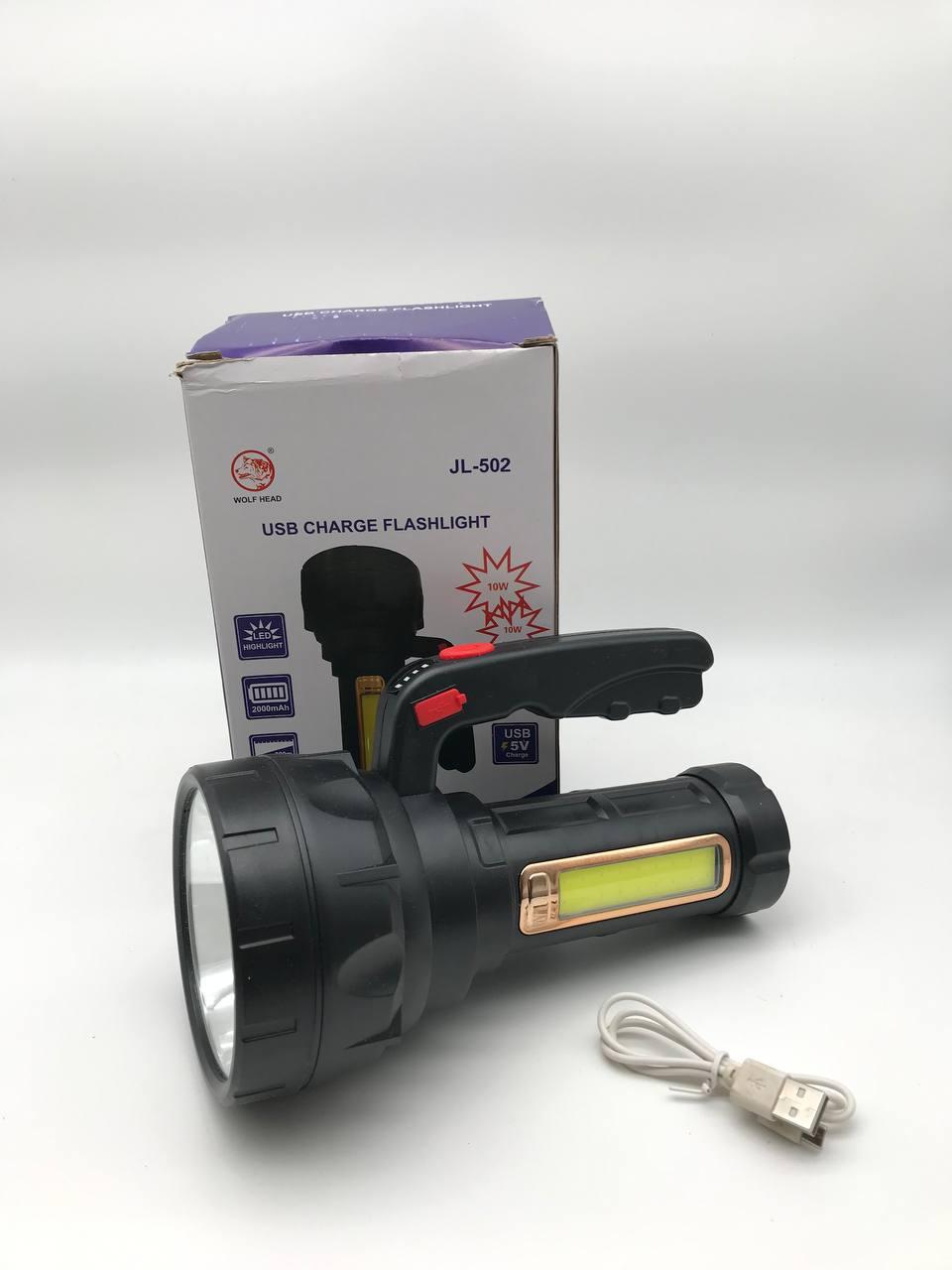 Ліхтар ручний LED з бічним підсвічуванням акумуляторний 2000mAh JL-502 для походів і ремонту BF