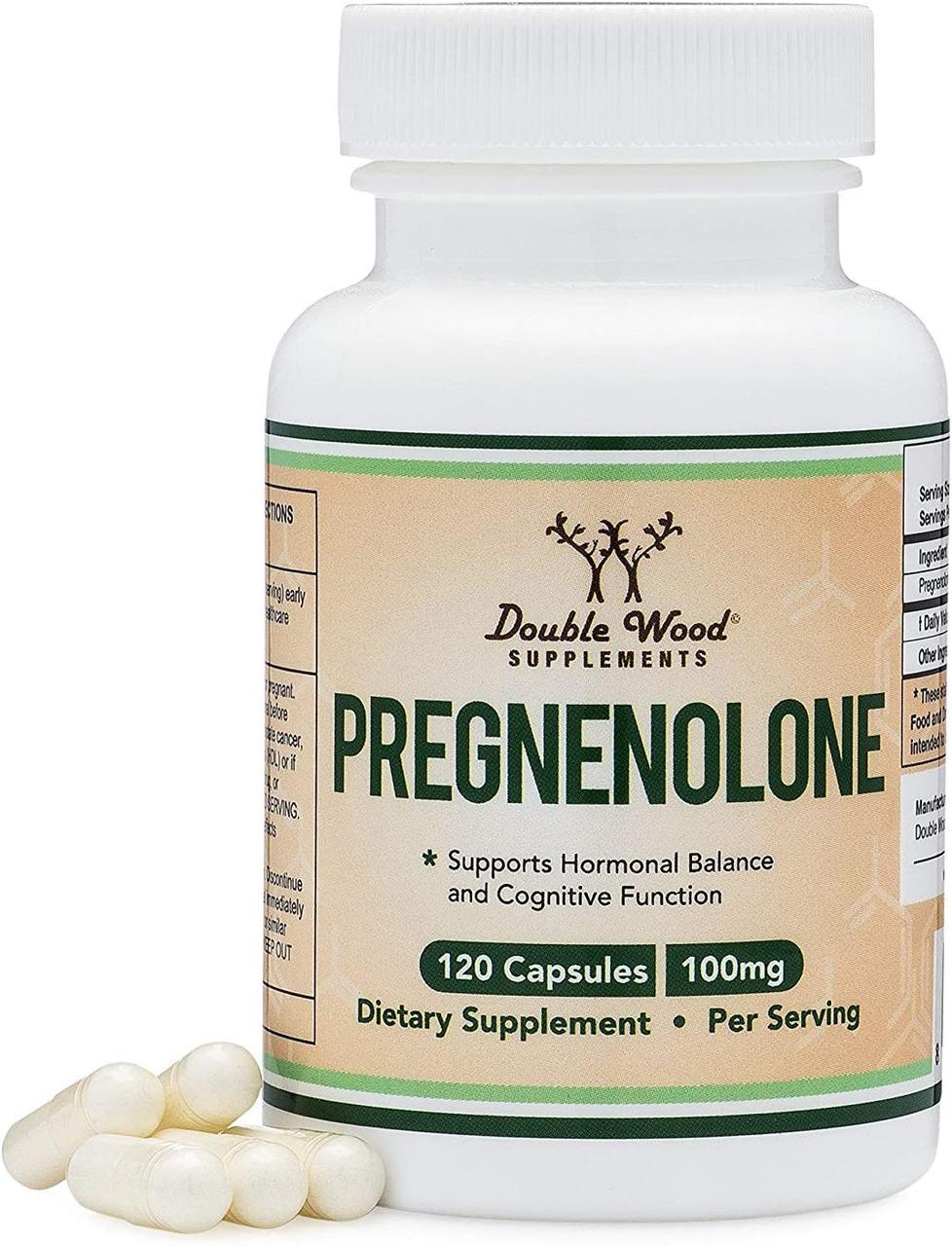 Double Wood Pregnenolone / Прегненолон підтримка вироблення гормонів 50 мг 120 капс
