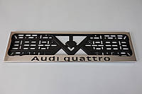 Рамка для номера номерного знака из нержавейки нержавеющей стали с надписью Ауди Audi Quattro номерные рамки