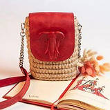 Клапан для міні сумочки 12*18. "Слон". Колір "Червоний", фото 3