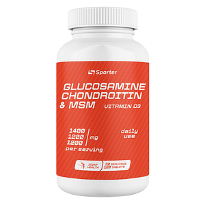 Глюкозамін хондроїтин МСМ Sporter Glucosamine Chondroitin MSM Vitamin D3 120 таб.