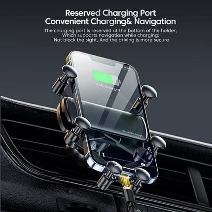 Універсальний тримач телефона смартфона у вентиляційний отвір автомобіля від 4.7 до 6,5 дюйма, фото 1