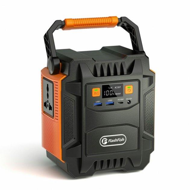 Зарядная станция FlashFish A201(200W, 48000 мАч, 220В, USB, PD, 12В, фонарь)