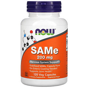 Стимулятор роботи мозку Now Foods SAMe (Дісульфат Тозілат) 200 мг 120 капс.