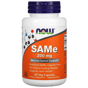 Стимулятор роботи мозку Now Foods SAMe (Дісульфат Тозілат) 200 мг 60 капс.