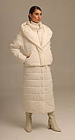 Плащ-трансформер жіночий з капюшоном зимовий теплий айворі Marshal Wolf MKMM-22 52