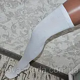 Красиві бавовняні білі жіночі гольфи вище колін, стильні гетри з носком, фото 2