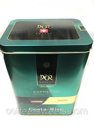 D'or Kaffee Espresso COSTA RICA 1 кг кави в зернах у залізній банці, фото 2