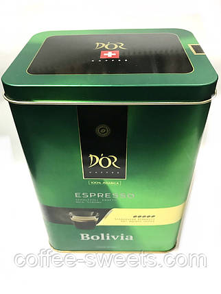 D'or Kaffee Espresso BOLIVIA 1 кг кави в зернах у залізній банці, фото 2