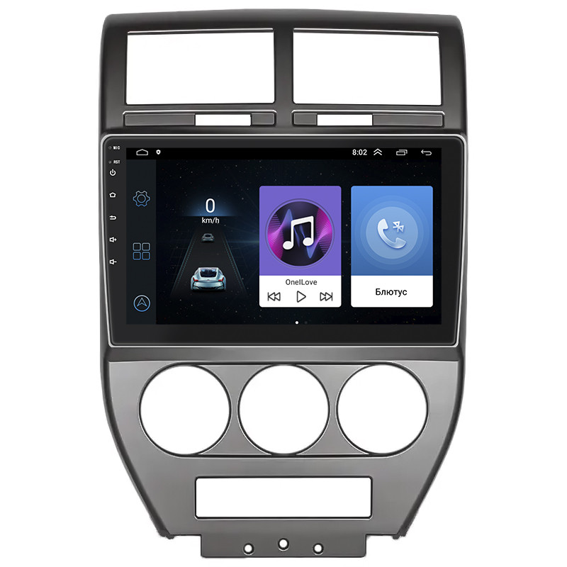 Штатна магнітола Lesko для Jeep Compass I 2006-2010 екран 10" 1/16Gb Wi-Fi GPS Base 3 шт., фото 1