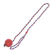 Flamingo Ball With Rope ФЛАМИНГО игрушка для собак, мяч из литой резины на веревке 7 см