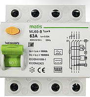 Автоматический выключатель FI 63 A - 30 мА / 4-контактный / Тип B Всепроизуальный интенсивный