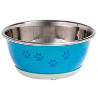 Flamingo Bowl Selecta + Paw ФЛАМІНГО Боул СЕЛЕКТА ПОУ миска для собак і кішок з малюнком лапи, нержавіюча,