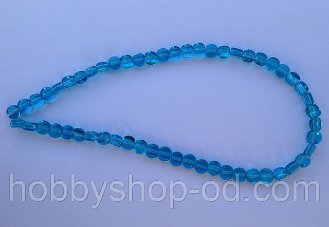 Бусина Таблетка колір бірюза 6 мм, фото 1