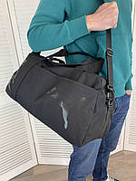 Сумка PUMA чорна, сумка дорожня текстильна, сумка дорожня, сумка на блискавці для спортзалу