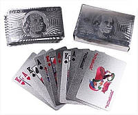 Игральные карты серебряные Dollar 54 карты
