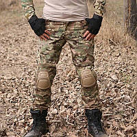 Тактические зимние, теплые штаны с наколенниками Multicam для военных ВСУ мультикам