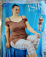 Пижама женская футболка + капри Батальних размеров Турция