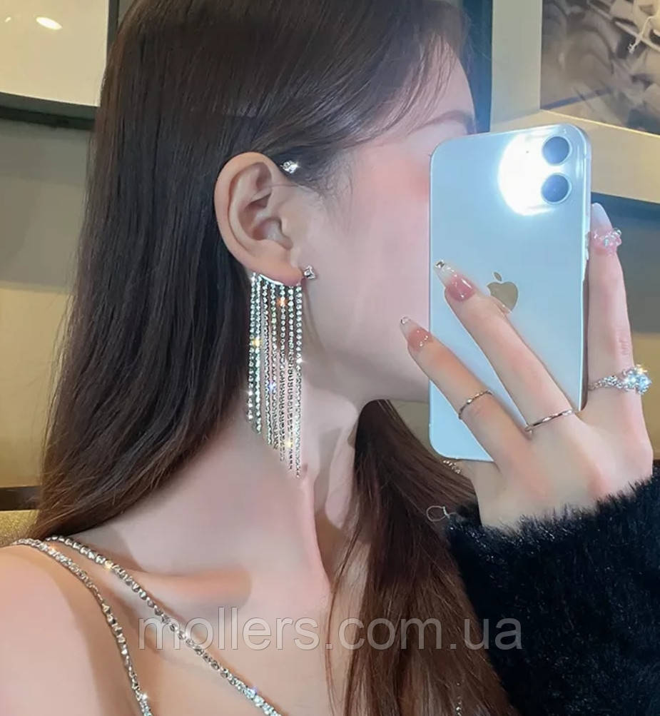 Серёжки Каффы на Ухо Подвеска Стразы — Купить на BIGL.UA ? Удобная Доставка  (1748768532)