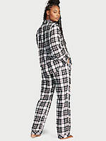 Фланелевая женская пижама Victoria's Secret, кофта и штаны, домашний костюм черная клетка Размер S