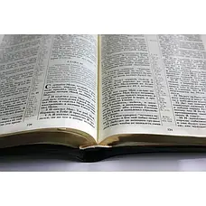 Рос. Біблія великого формату (чорна, широка рамка, шкірозамінник, золото, індекси, блискавка, 18х25), фото 3