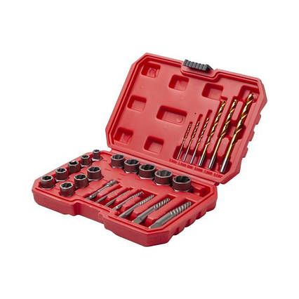 Набір екстракторів і свердел для пошкоджених болтів і гайок, 26 од. INTERTOOL SD-8009