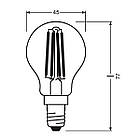 LED-лампа OSRAM Retrofit Classic Filament P45 4 W E14 2700 K 220-240 V (4058075436527), фото 4